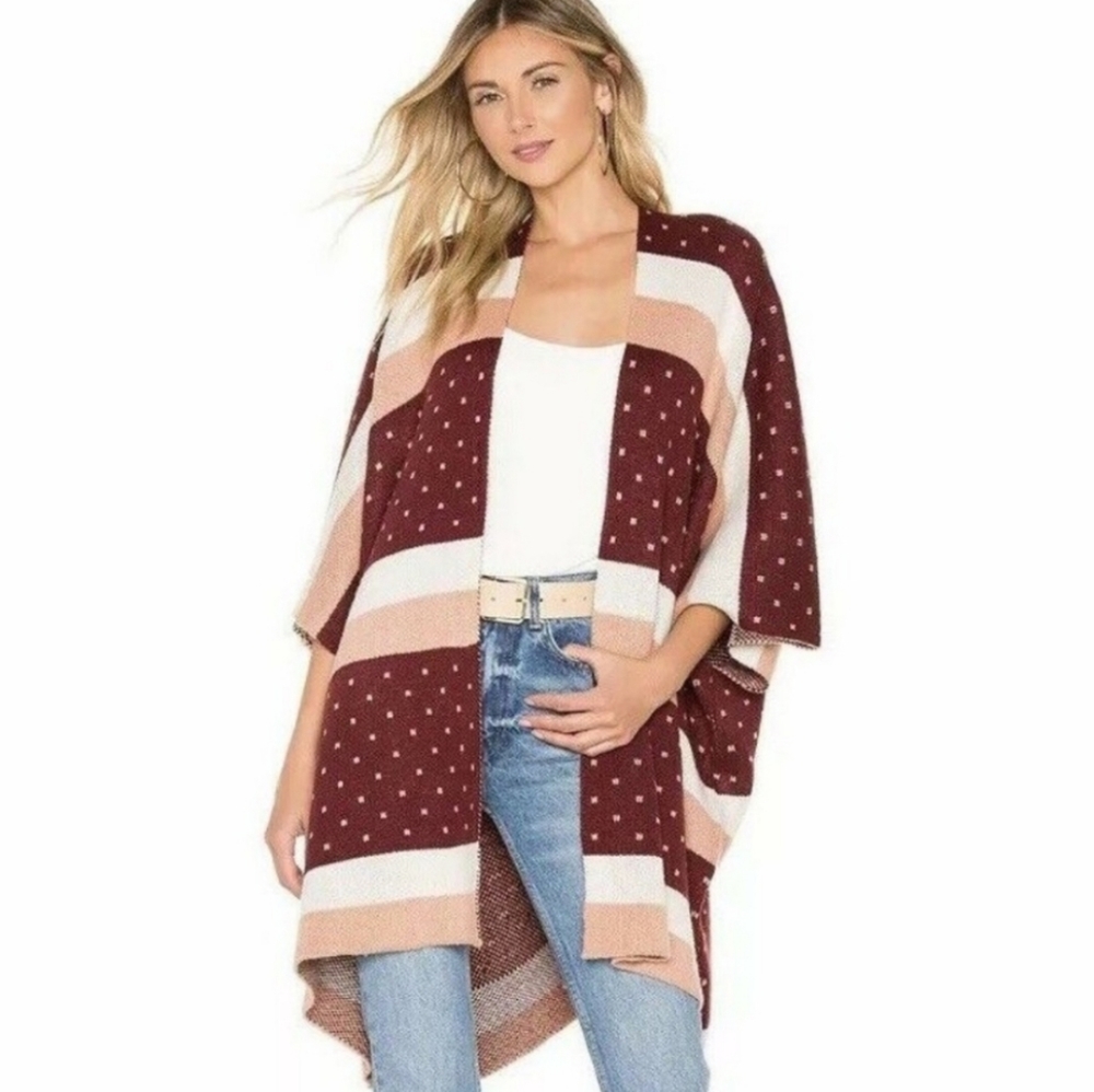 House Of Harlow Revolve Tustin Shawl Poncho Cover Up Striped